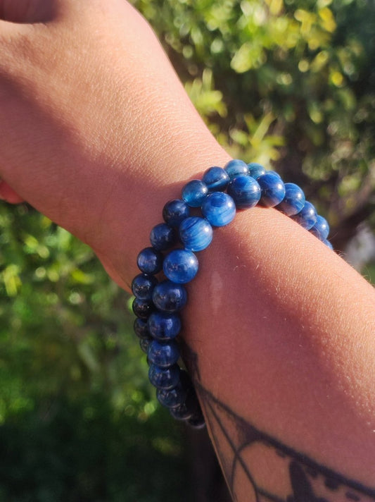 AAA Cyanit Kyanit Disthen Sapparit Edelstein Perlen Stretch Armband Natur blau Heilstein Kristall Rarität Selten Geschenk Mann Frau Vater Er - Art of Nature Berlin