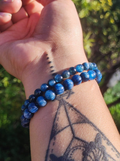 AAA Cyanit Kyanit Disthen Sapparit Edelstein Perlen Stretch Armband Natur blau Heilstein Kristall Rarität Selten Geschenk Mann Frau Vater Er - Art of Nature Berlin