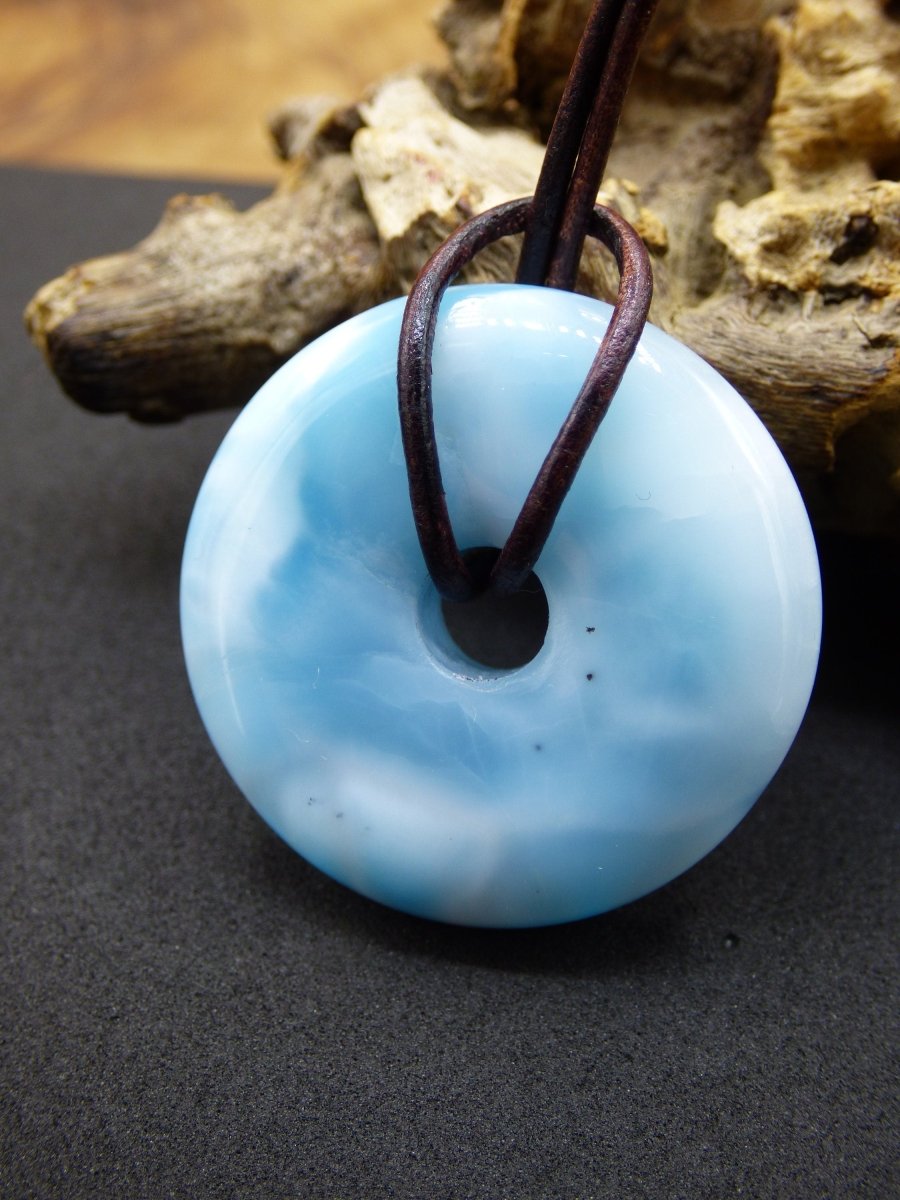 AAA Larimar "Atlantis Stone" Schutz ~ Donut~ Edelstein Kette ~HIPPIE ~GOA ~Boho ~Nature ~Heilstein ~Rarität ~Selten ~Flash ~Wow ~Sammler - Art of Nature Berlin