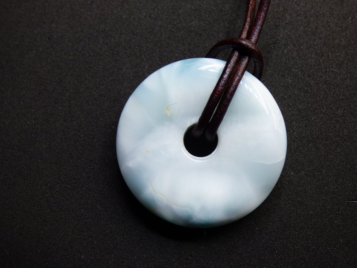 AAA Larimar "Atlantis Stone" Schutz ~ Donut~ Edelstein Kette ~HIPPIE ~GOA ~Boho ~Nature ~Heilstein ~Rarität ~Selten ~Flash ~Wow ~Sammler - Art of Nature Berlin