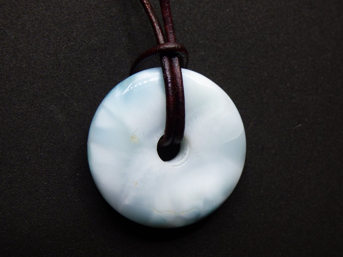 AAA Larimar "Atlantis Stone" Schutz ~ Donut~ Edelstein Kette ~HIPPIE ~GOA ~Boho ~Nature ~Heilstein ~Rarität ~Selten ~Flash ~Wow ~Sammler - Art of Nature Berlin