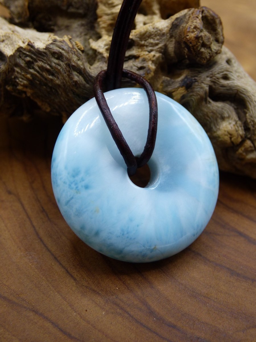 AAA Larimar Schutz-Donut~ Edelstein Kette ~HIPPIE ~GOA ~Boho ~Nature ~Heilstein ~Rarität ~Selten ~Flash ~Wow ~Sammler - Art of Nature Berlin