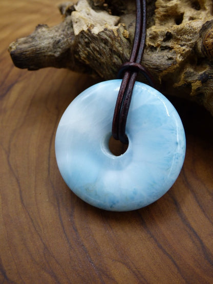 AAA Larimar Schutz-Donut~ Edelstein Kette ~HIPPIE ~GOA ~Boho ~Nature ~Heilstein ~Rarität ~Selten ~Flash ~Wow ~Sammler - Art of Nature Berlin