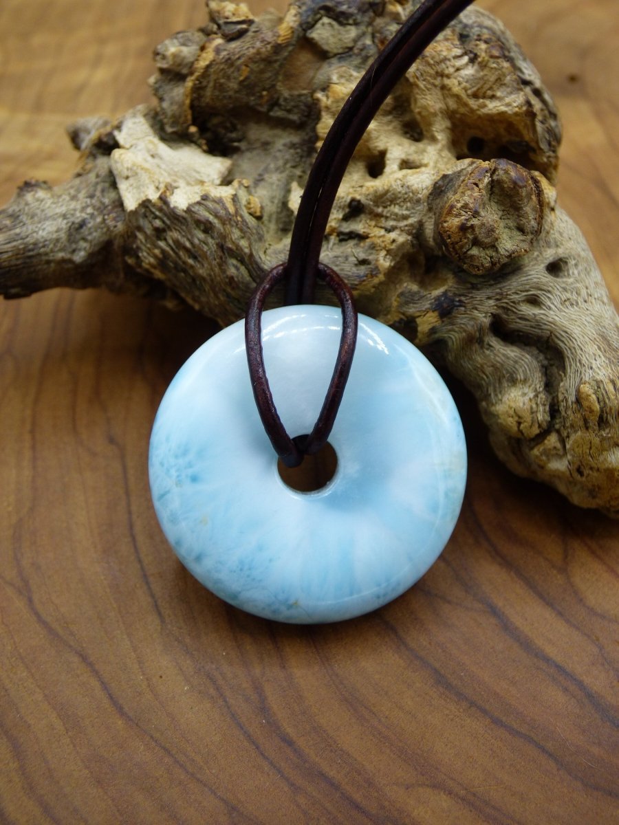 AAA Larimar Schutz-Donut~ Edelstein Kette ~HIPPIE ~GOA ~Boho ~Nature ~Heilstein ~Rarität ~Selten ~Flash ~Wow ~Sammler - Art of Nature Berlin