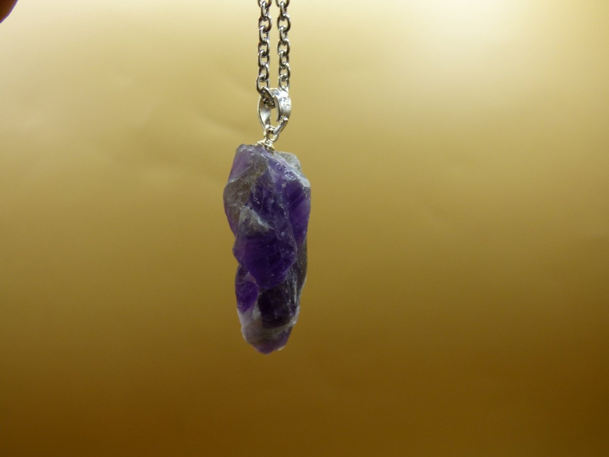 Amethyst ~ 925 Sterling Silber Öse ~ Edelstein Kette Lila ~HIPPIE ~GOA ~Boho ~Ethno ~Nature ~Heilstein - Art of Nature Berlin