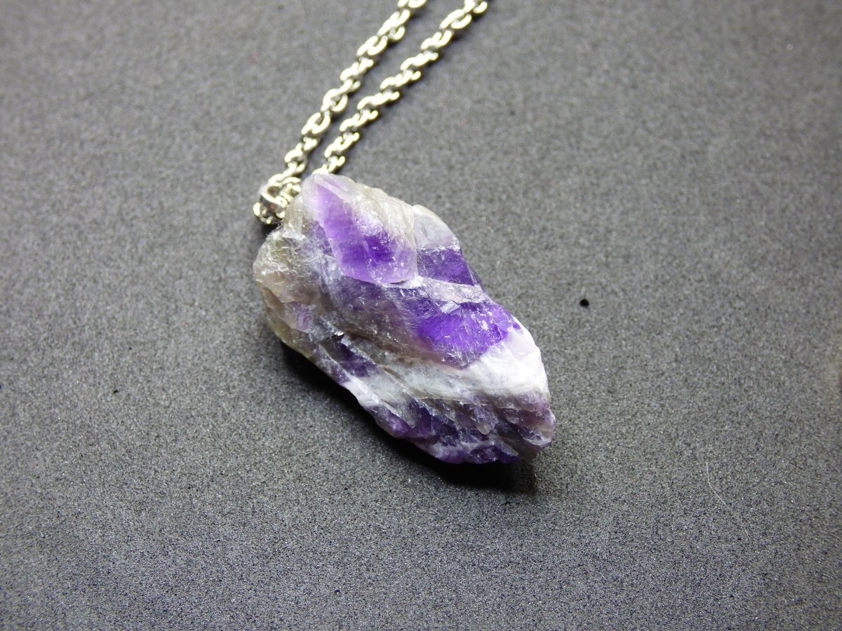 Amethyst ~ 925 Sterling Silber Öse ~ Edelstein Kette Lila ~HIPPIE ~GOA ~Boho ~Ethno ~Nature ~Heilstein - Art of Nature Berlin