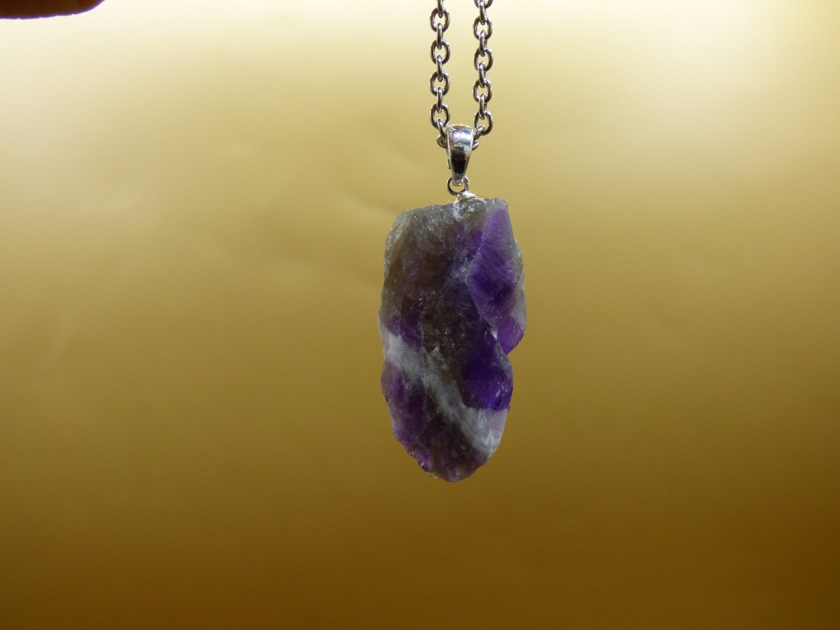 Amethyst ~ 925 Sterling Silber Öse ~ Edelstein Kette Lila ~HIPPIE ~GOA ~Boho ~Ethno ~Nature ~Heilstein - Art of Nature Berlin