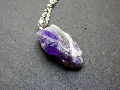 Amethyst ~ 925 Sterling Silber Öse ~ Edelstein Kette Lila ~HIPPIE ~GOA ~Boho ~Ethno ~Nature ~Heilstein - Art of Nature Berlin