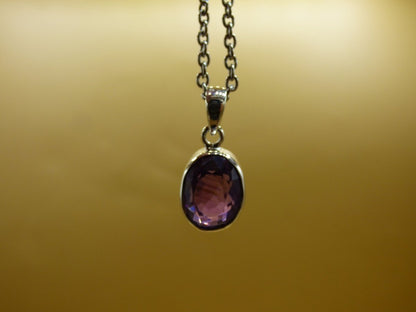 Amethyst AAA ~ 925 Sterling Silber Fassung + Öse Edelstein Kette Lila HIPPIE GOA Boho Ethno Natur Heilstein Kraft Chakra Edel Geschenk Frau - Art of Nature Berlin