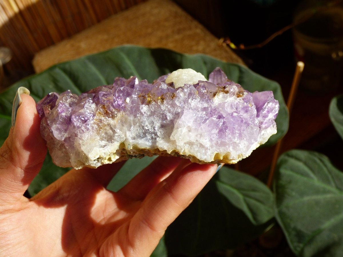 Amethyst & Cacoxenite XL Stufe ~ Magische Edelstein Deko Crystal Meditation ~HIPPIE ~GOA~Boho~Ethno~Heilstein - Art of Nature Berlin