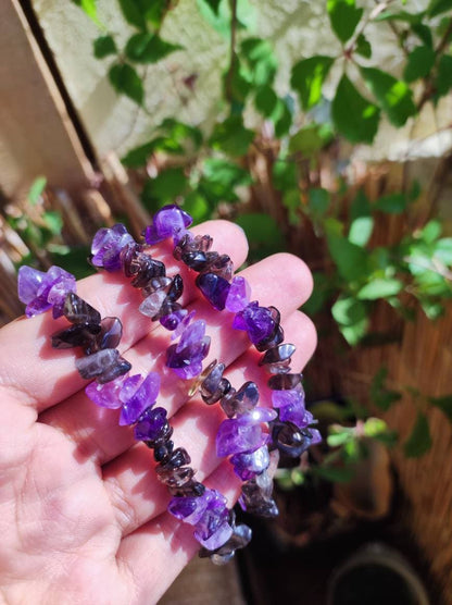 Amethyst ~ Edelstein Splitter Armband ~ GOA ~ Hippie ~Boho ~Ethno ~Indie ~Nature ~Heilstein - Art of Nature Berlin