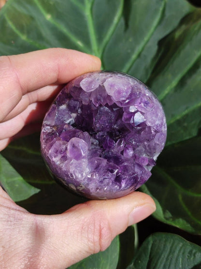 Amethyst Geode Kugel ~ Magische Edelstein Deko Kristall Stufe Sphere Ball Heilstein Spielkugel Meditation HIPPIE GOA Boho Ethno lila Energie - Art of Nature Berlin