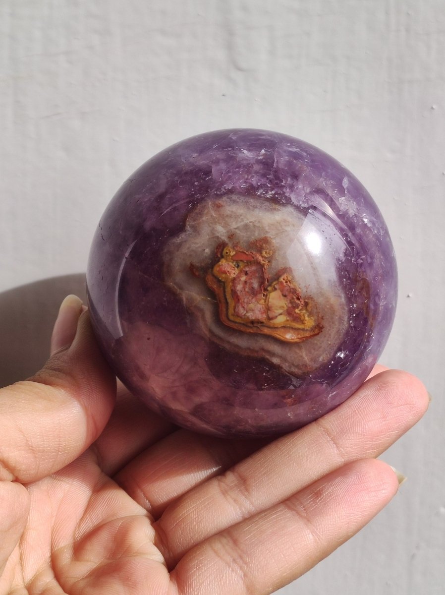 Amethyst Lace Achat ~ Magische Edelstein Kugel Massage & Deko Sphere Crystal Spielkugel Meditation ~HIPPIE ~GOA~Boho~Ethno~Heilstein - Art of Nature Berlin