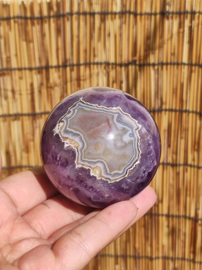 Amethyst Lace Achat ~ Magische Edelstein Kugel Massage & Deko Sphere Crystal Spielkugel Meditation ~HIPPIE ~GOA~Boho~Ethno~Heilstein - Art of Nature Berlin