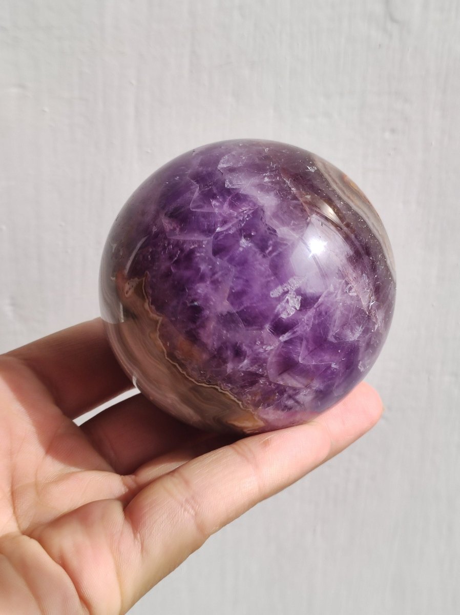 Amethyst Lace Achat ~ Magische Edelstein Kugel Massage & Deko Sphere Crystal Spielkugel Meditation ~HIPPIE ~GOA~Boho~Ethno~Heilstein - Art of Nature Berlin