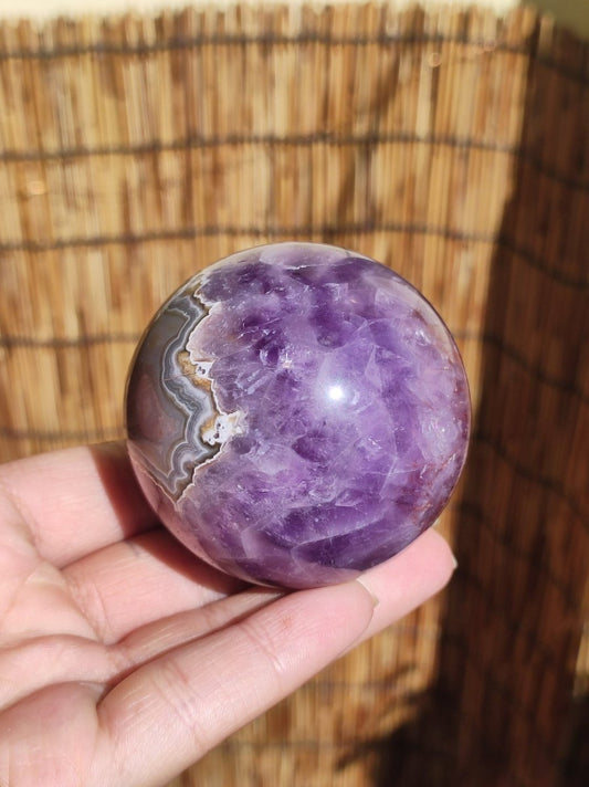 Amethyst Lace Achat ~ Magische Edelstein Kugel Massage & Deko Sphere Crystal Spielkugel Meditation ~HIPPIE ~GOA~Boho~Ethno~Heilstein - Art of Nature Berlin