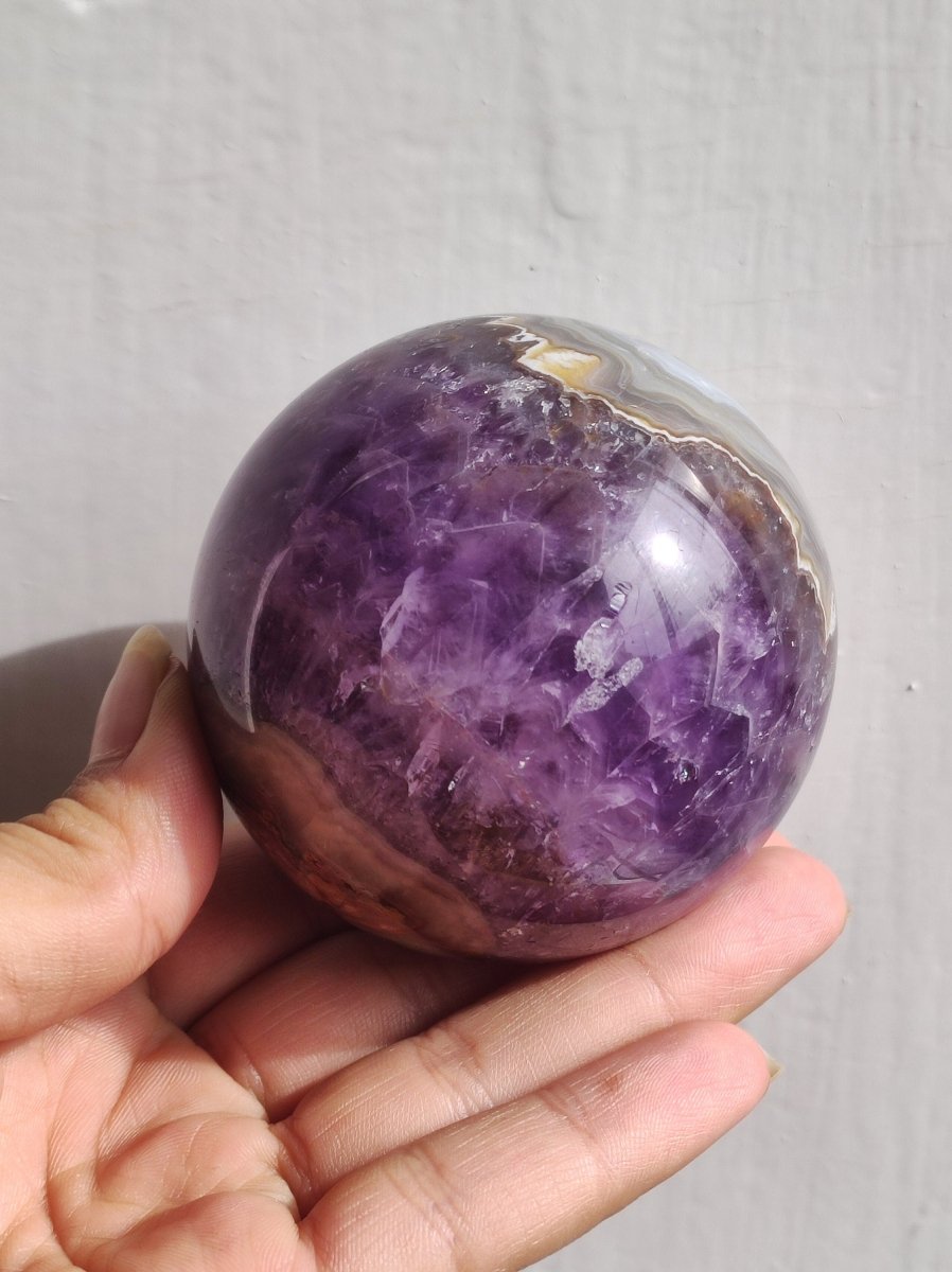 Amethyst Lace Achat ~ Magische Edelstein Kugel Massage & Deko Sphere Crystal Spielkugel Meditation ~HIPPIE ~GOA~Boho~Ethno~Heilstein - Art of Nature Berlin