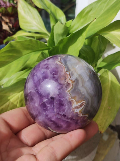 Amethyst Lace Achat ~ Magische Edelstein Kugel Massage & Deko Sphere Crystal Spielkugel Meditation ~HIPPIE ~GOA~Boho~Ethno~Heilstein - Art of Nature Berlin