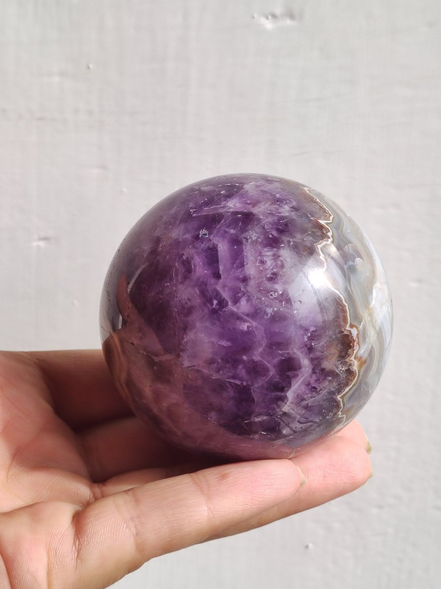 Amethyst Lace Achat ~ Magische Edelstein Kugel Massage & Deko Sphere Crystal Spielkugel Meditation ~HIPPIE ~GOA~Boho~Ethno~Heilstein - Art of Nature Berlin