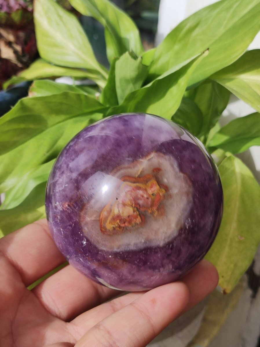 Amethyst Lace Achat ~ Magische Edelstein Kugel Massage & Deko Sphere Crystal Spielkugel Meditation ~HIPPIE ~GOA~Boho~Ethno~Heilstein - Art of Nature Berlin