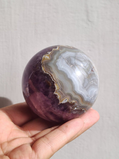 Amethyst Lace Achat ~ Magische Edelstein Kugel Massage & Deko Sphere Crystal Spielkugel Meditation ~HIPPIE ~GOA~Boho~Ethno~Heilstein - Art of Nature Berlin