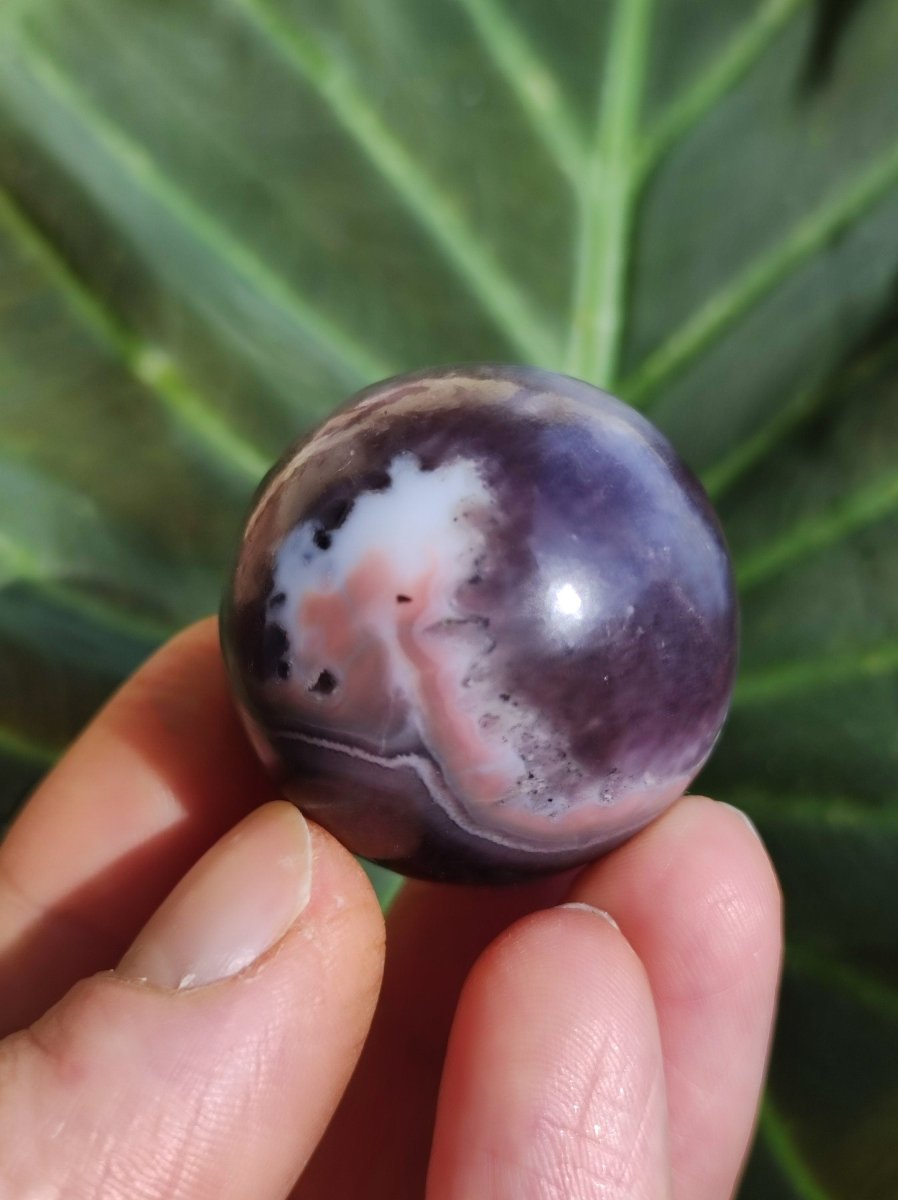 Amethyst Laze Achat ~ Magische Edelstein Deko Kristall Stufe Sphere Ball Heilstein Spielkugel Meditation HIPPIE GOA Boho Ethno lila Energie - Art of Nature Berlin