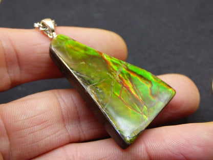 Ammolite - Edelstein Kette 925 Sterling Silber ~ Opalisierend HIPPIE GOA Boho Ethno Natur Heilstein Fossil Selten Sammler Magic bunt flash - Art of Nature Berlin