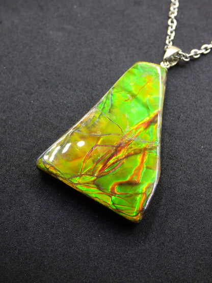 Ammolite - Edelstein Kette 925 Sterling Silber ~ Opalisierend HIPPIE GOA Boho Ethno Natur Heilstein Fossil Selten Sammler Magic bunt flash - Art of Nature Berlin