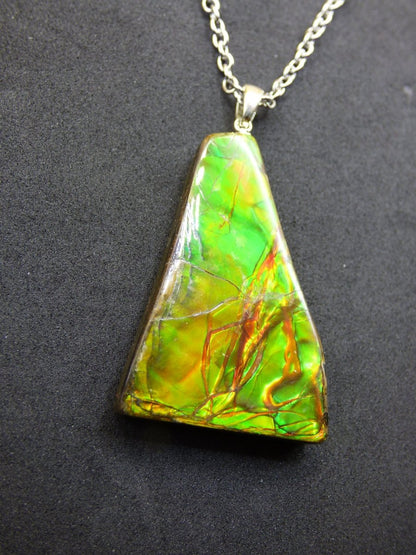 Ammolite - Edelstein Kette 925 Sterling Silber ~ Opalisierend HIPPIE GOA Boho Ethno Natur Heilstein Fossil Selten Sammler Magic bunt flash - Art of Nature Berlin