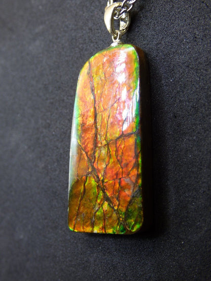 Ammolite Edelstein Kette 925 Sterling Silber ~ Opalisierend ~HIPPIE~GOA~Boho~Ethno~Nature~Heilstein~Fossil~Selten~Sammler~Magic - Art of Nature Berlin