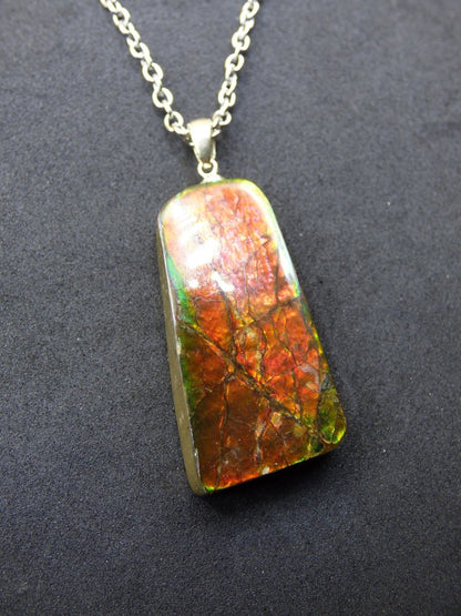 Ammolite Edelstein Kette 925 Sterling Silber ~ Opalisierend ~HIPPIE~GOA~Boho~Ethno~Nature~Heilstein~Fossil~Selten~Sammler~Magic - Art of Nature Berlin