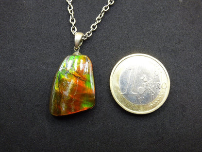 Ammolite Edelstein Kette 925 Sterling Silber ~ Opalisierend ~HIPPIE~GOA~Boho~Ethno~Nature~Heilstein~Fossil~Selten~Sammler~Magic - Art of Nature Berlin