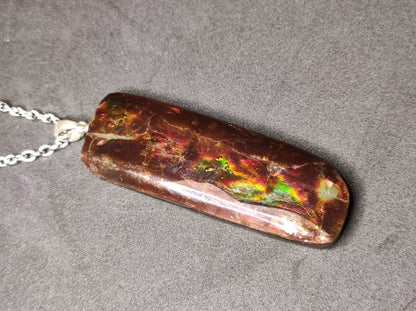 Ammolite Edelstein Kette 925 Sterling Silber ~ Opalisierend ~HIPPIE~GOA~Boho~Ethno~Nature~Heilstein~Fossil~Selten~Sammler~Magic - Art of Nature Berlin