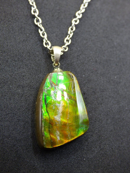 Ammolite Edelstein Kette 925 Sterling Silber ~ Opalisierend ~HIPPIE~GOA~Boho~Ethno~Nature~Heilstein~Fossil~Selten~Sammler~Magic - Art of Nature Berlin