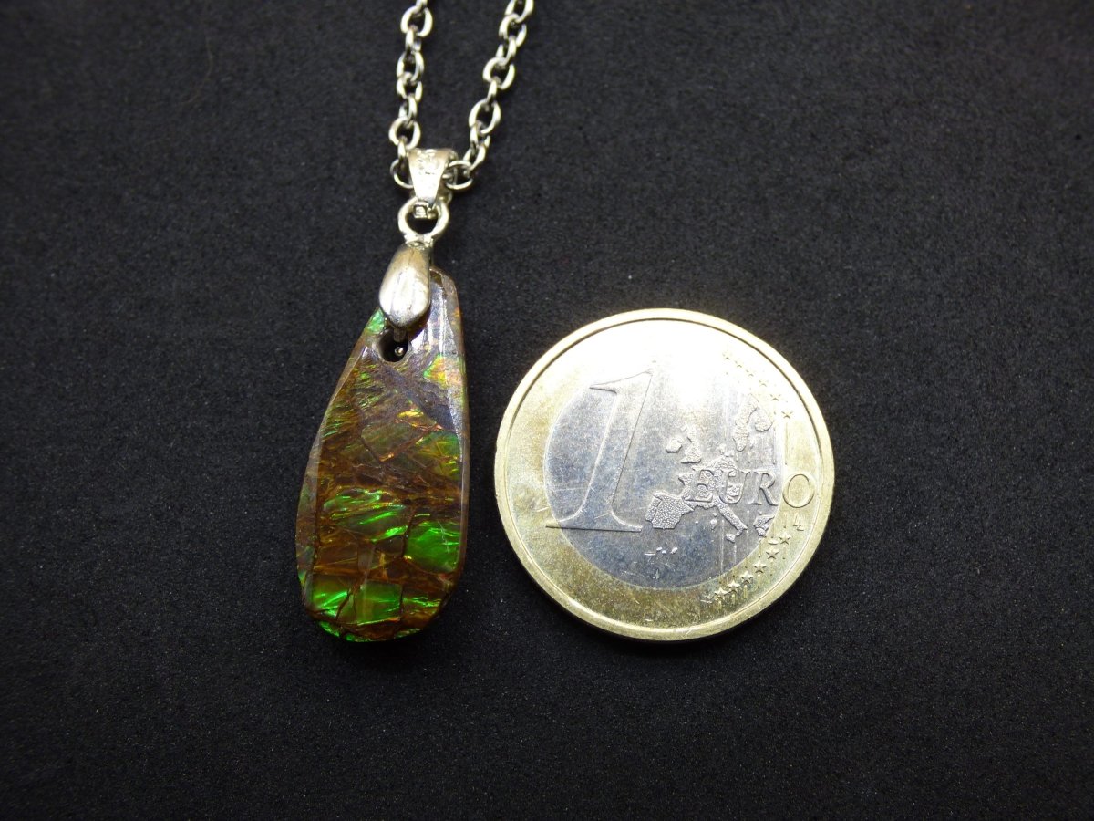 Ammolite Edelstein Kette ~ Opalisierend ~HIPPIE~GOA~Boho~Ethno~Nature~Heilstein~Fossil~Selten~Sammler~Magic~Grün~Flash - Art of Nature Berlin