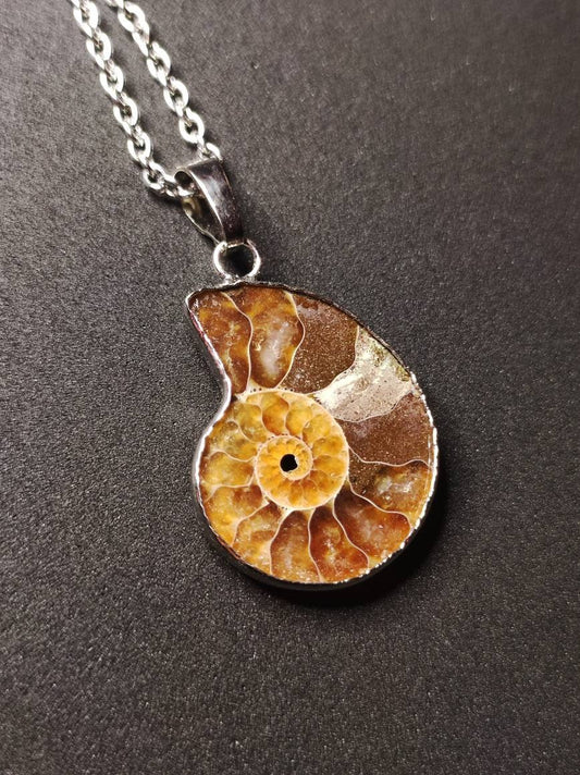 Ammonite Schnecke ~ 925 Sterling Silber ~ Anhänger Kette ~HIPPIE ~GOA ~Boho ~Ethno ~Nature ~Heilstein ~Fossil ~Spirale - Art of Nature Berlin