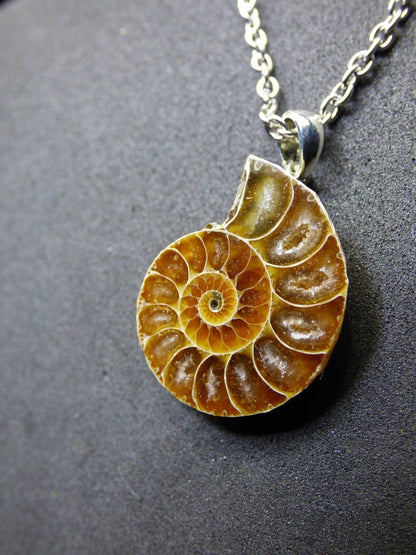 Ammonite Schnecke ~ 925 Sterling Silber ~ Anhänger Kette ~HIPPIE ~GOA ~Boho ~Ethno ~Nature ~Heilstein ~Fossil ~Spirale - Art of Nature Berlin