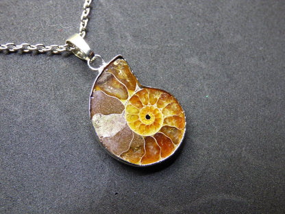 Ammonite Schnecke ~ Anhänger Kette ~HIPPIE ~GOA ~Boho ~Ethno ~Nature ~Heilstein ~Fossil ~Spirale - Art of Nature Berlin