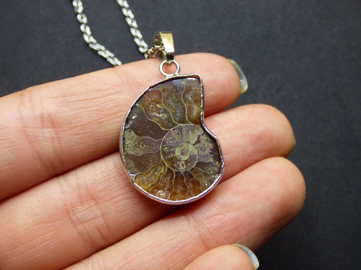 Ammonite Schnecke ~ Anhänger Kette ~HIPPIE ~GOA ~Boho ~Ethno ~Nature ~Heilstein ~Fossil ~Spirale - Art of Nature Berlin