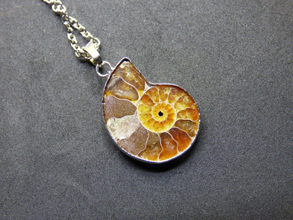 Ammonite Schnecke ~ Anhänger Kette ~HIPPIE ~GOA ~Boho ~Ethno ~Nature ~Heilstein ~Fossil ~Spirale - Art of Nature Berlin