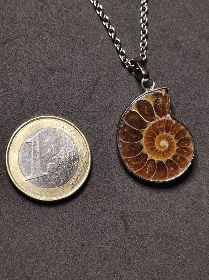 Ammonite Schnecke ~ Anhänger Kette ~HIPPIE ~GOA ~Boho ~Ethno ~Nature ~Heilstein ~Fossil ~Spirale - Art of Nature Berlin