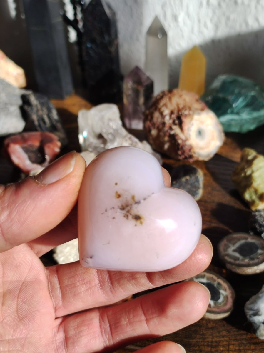 Andenopal Herz Rosa Pink Opal ~ Edelstein Meditation Deko Sphere Crystal HIPPIE GOA Boho Ethno Heilstein - Art of Nature Berlin