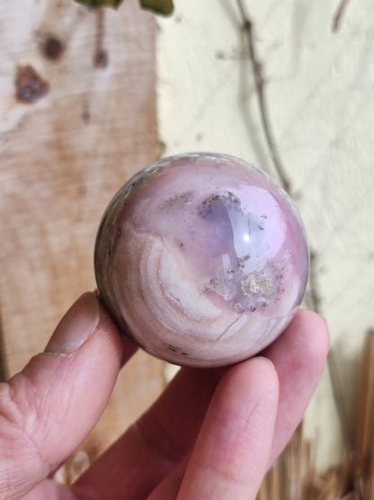 Andenopal Kugel Rosa Pink Opal ~ Edelstein Meditation Deko Sphere Crystal HIPPIE GOA Boho Ethno Heilstein - Art of Nature Berlin