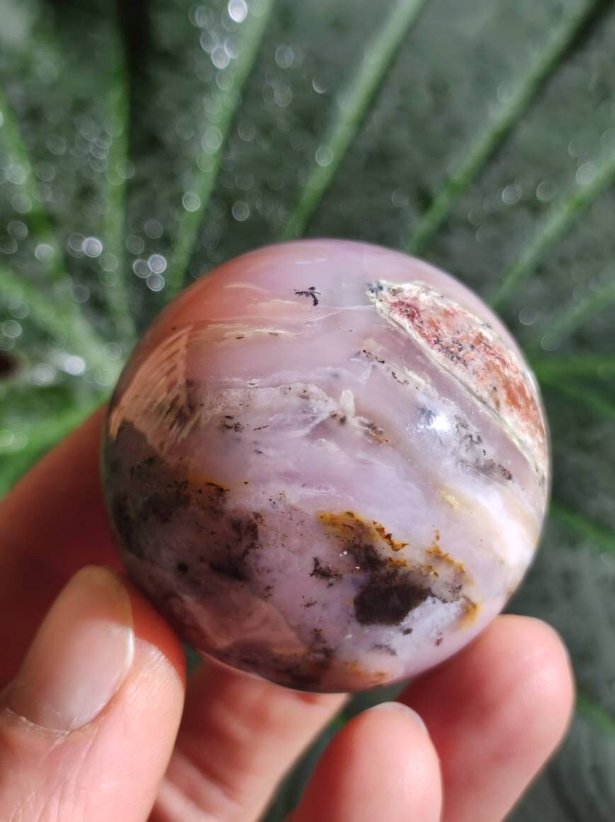 Andenopal Kugel Rosa Pink Opal ~ Edelstein Meditation Deko Sphere Crystal HIPPIE GOA Boho Ethno Heilstein - Art of Nature Berlin