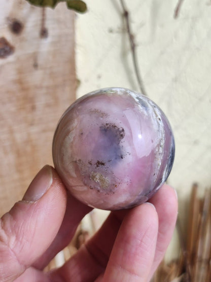 Andenopal Kugel Rosa Pink Opal ~ Edelstein Meditation Deko Sphere Crystal HIPPIE GOA Boho Ethno Heilstein - Art of Nature Berlin