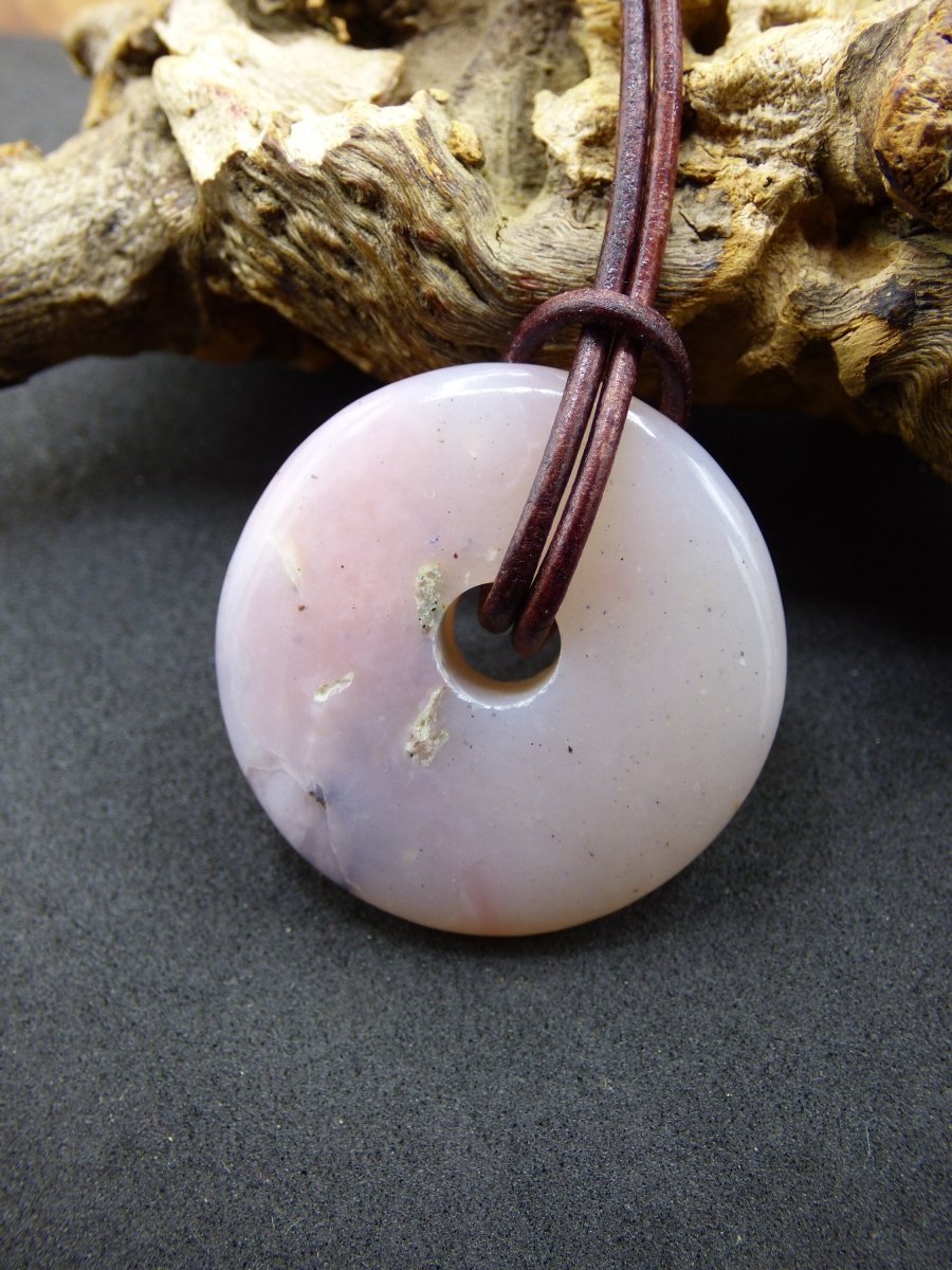 Andenopal rosa ~ Edelstein Kette ~HIPPIE ~GOA ~Boho ~Tibet ~Ethno ~Nature ~Donut ~Schutzsymbol ~Heilstein ~Matrix - Art of Nature Berlin