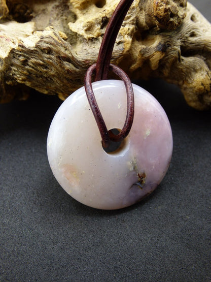 Andenopal rosa ~ Edelstein Kette ~HIPPIE ~GOA ~Boho ~Tibet ~Ethno ~Nature ~Donut ~Schutzsymbol ~Heilstein ~Matrix - Art of Nature Berlin