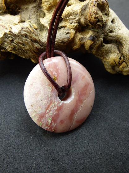 Andenopal rosa ~ Edelstein Kette ~HIPPIE ~GOA ~Boho ~Tibet ~Ethno ~Nature ~Donut ~Schutzsymbol ~Heilstein ~Matrix - Art of Nature Berlin