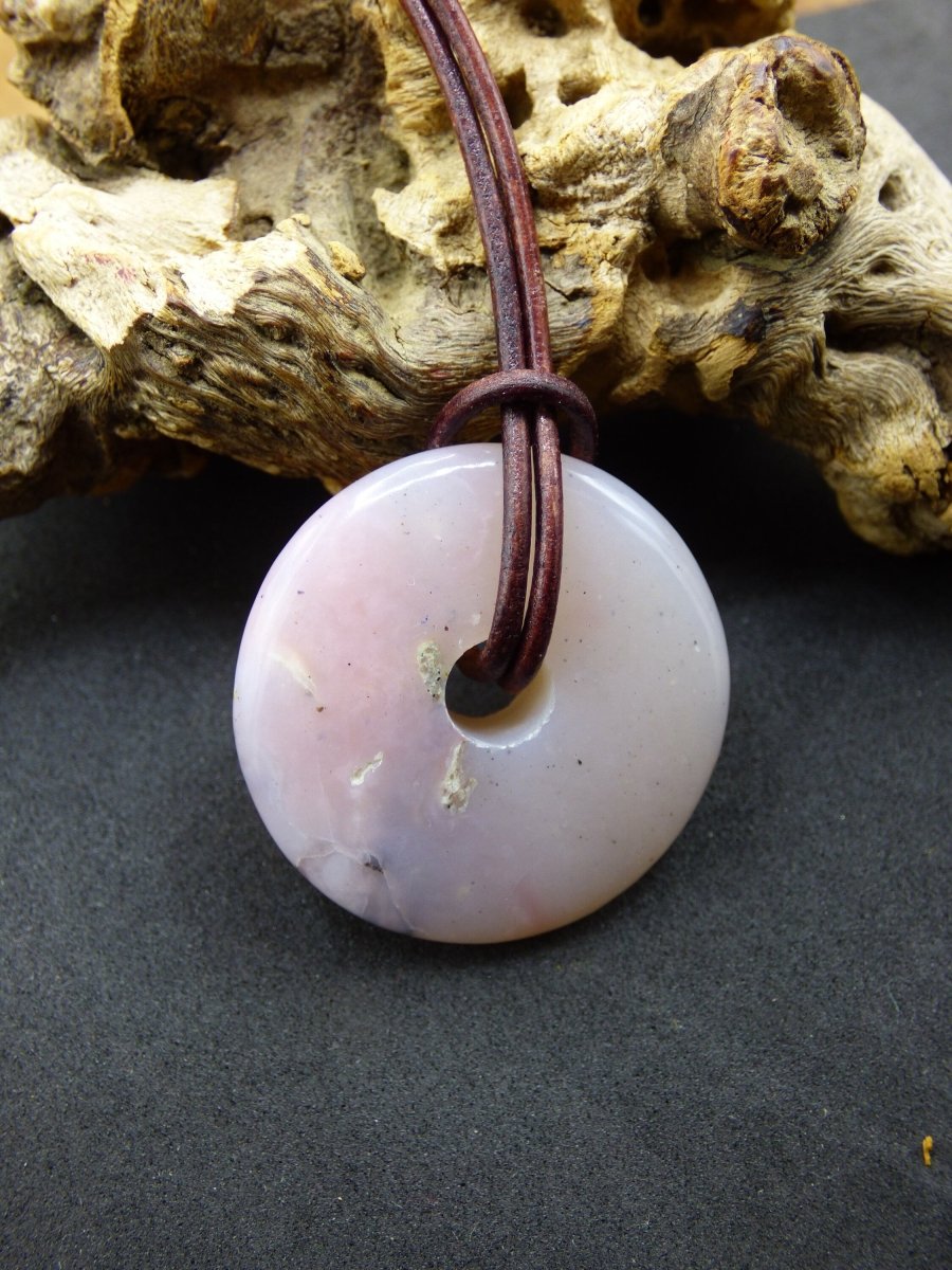 Andenopal rosa ~ Edelstein Kette ~HIPPIE ~GOA ~Boho ~Tibet ~Ethno ~Nature ~Donut ~Schutzsymbol ~Heilstein ~Matrix - Art of Nature Berlin