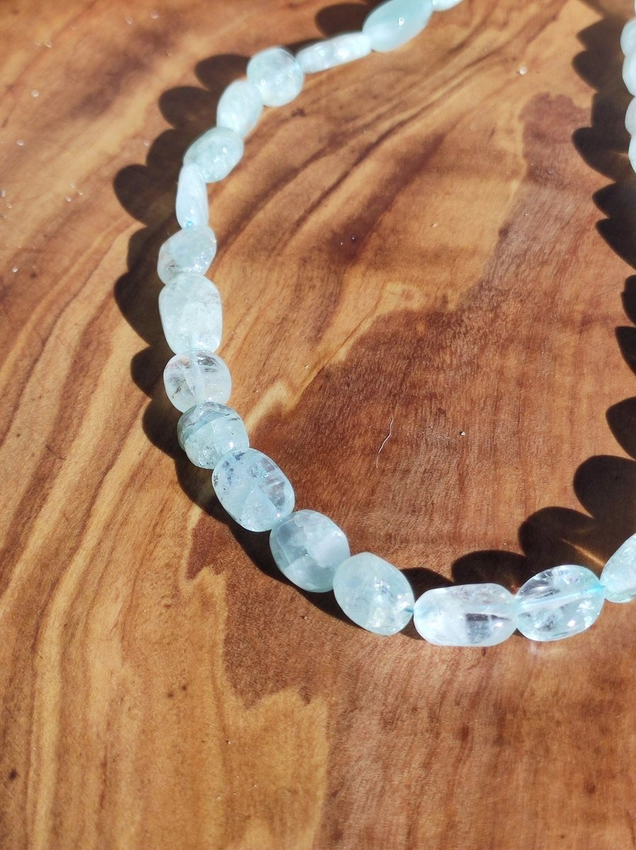 Aquamarin A - Edelstein Kette 925 Sterling Silber - Edler Frau Mann Schmuck Filigran Hochzeitstag Geburtstag Geschenk Heilstein Rarität blau - Art of Nature Berlin